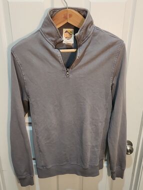 C&C California Men's Light Gray Half-Zip Mock Neck Sweater